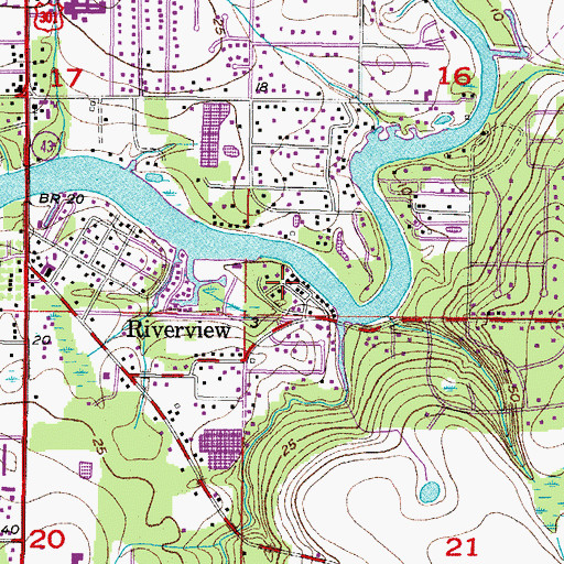 Topographic Map of Carmans Casa del Rio, FL