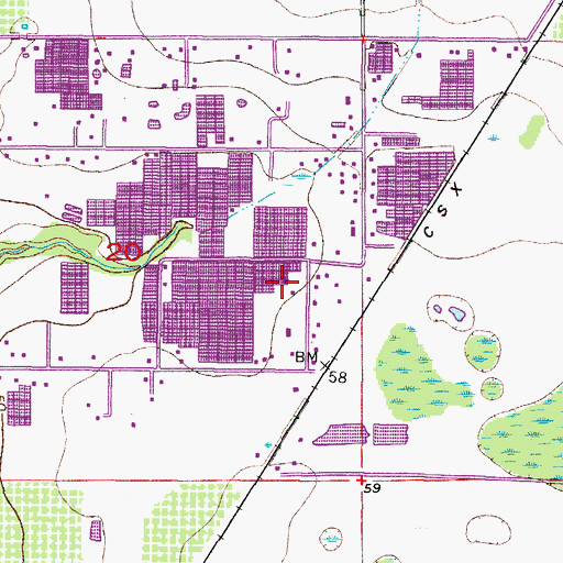 Topographic Map of Carmuchas, FL