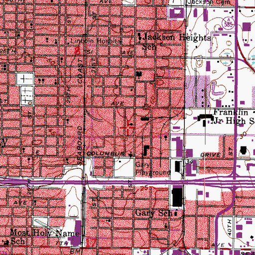 Topographic Map of Carolina Terrace, FL