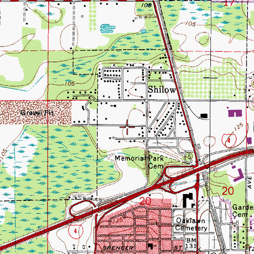 Topographic Map of Carolyn Gardens, FL