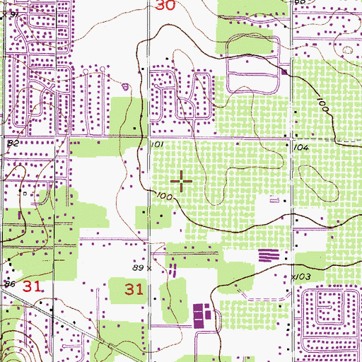 Topographic Map of Carriage Park, FL