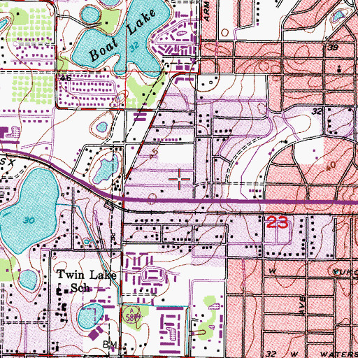 Topographic Map of Carroll City Center, FL