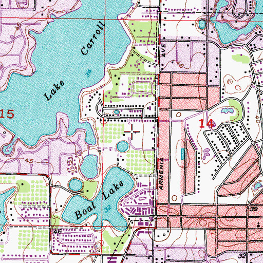 Topographic Map of Carroll Landing, FL