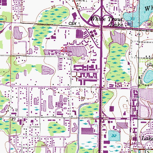 Topographic Map of Carroll Oaks, FL