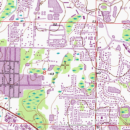 Topographic Map of Carrollwood Crossing, FL