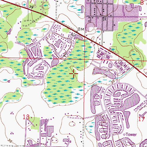 Topographic Map of Carrollwood Key, FL