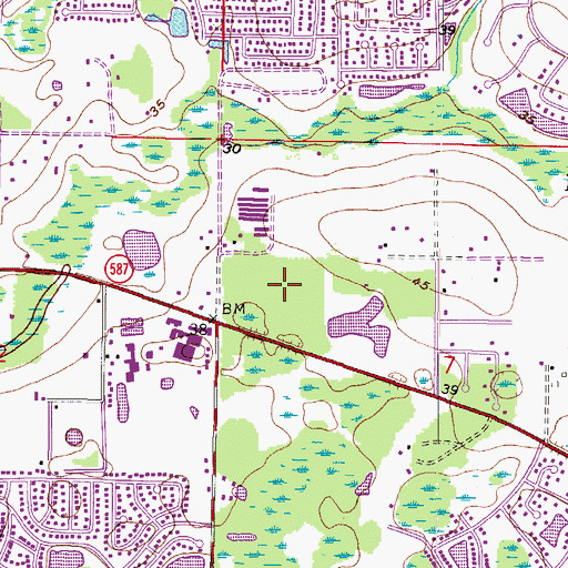 Topographic Map of Carrollwood Reserve, FL