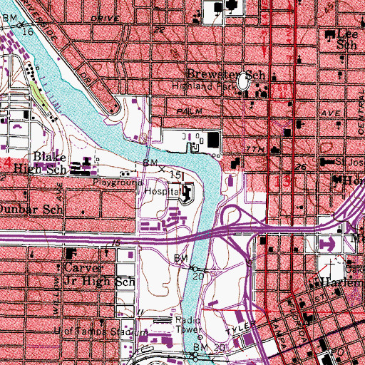 Topographic Map of Cartagena, FL