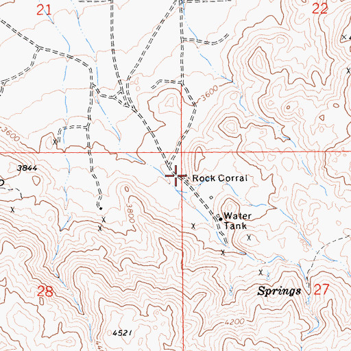 Topographic Map of Rock Corral, CA