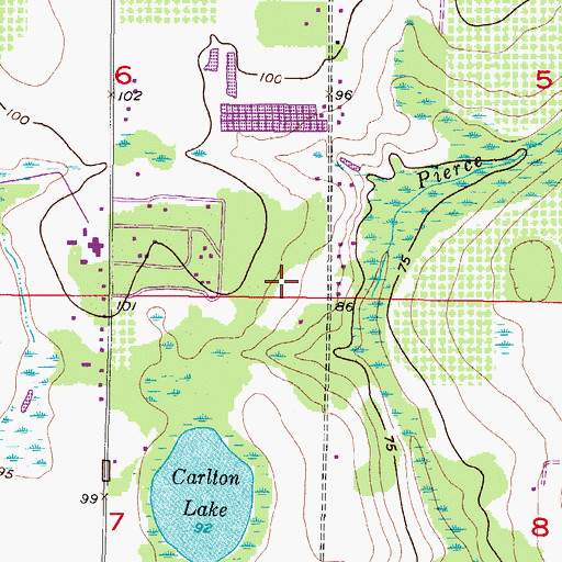 Topographic Map of Carter Country, FL