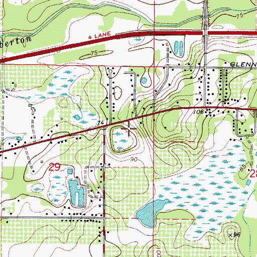 Topographic Map of Carylwood, FL