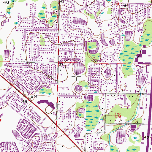 Topographic Map of Casey Lake Manors, FL
