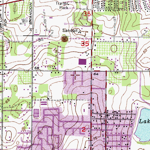 Topographic Map of Cash Acres, FL