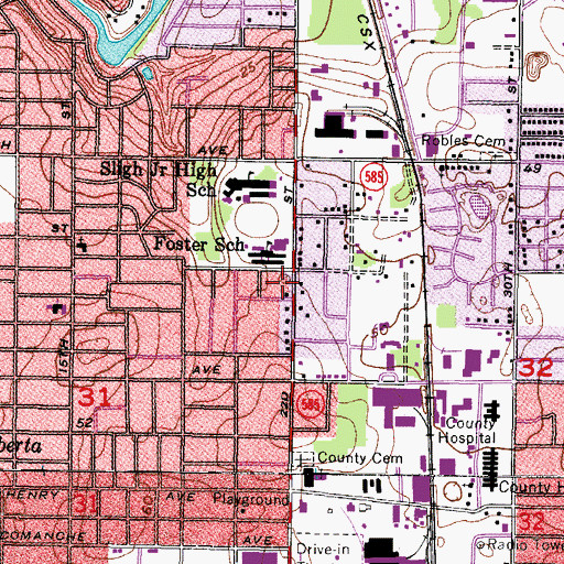 Topographic Map of Cashwell, FL