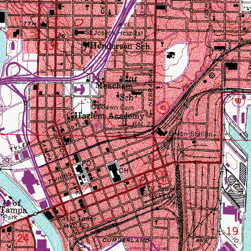 Topographic Map of Cass Street, FL