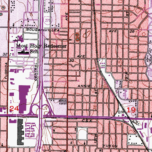 Topographic Map of Castle Gardens, FL