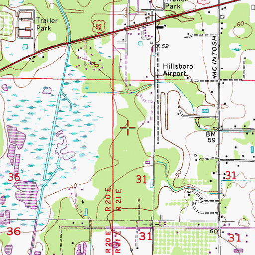 Topographic Map of Castlewood Oaks, FL
