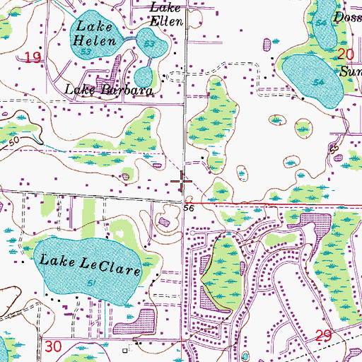 Topographic Map of Catherine Park, FL