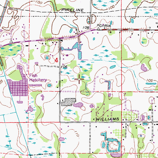 Topographic Map of Cato, FL