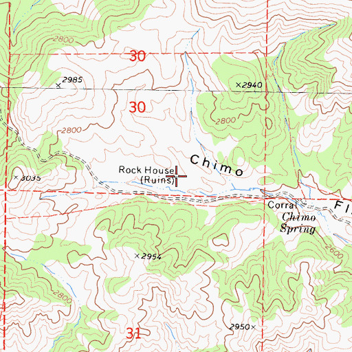 Topographic Map of Rock House (historical), CA