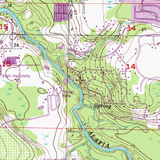 Topographic Map of Cedar Grove, FL