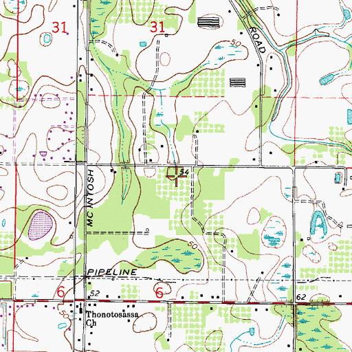 Topographic Map of Cedar Oaks, FL
