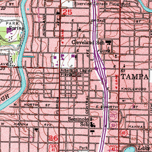 Topographic Map of Center Hill, FL