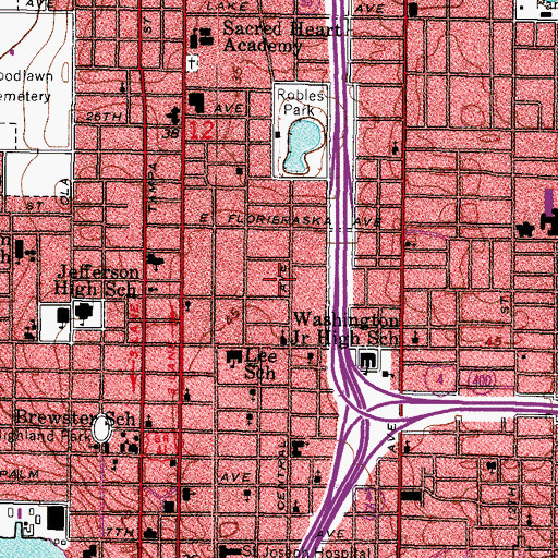 Topographic Map of Central Court, FL