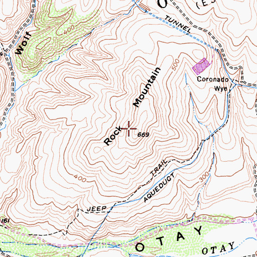 Topographic Map of Rock Mountain, CA