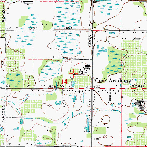 Topographic Map of Chadam, FL