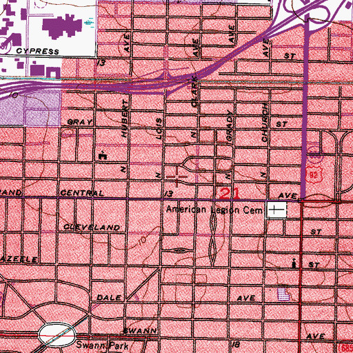 Topographic Map of Chandler, FL