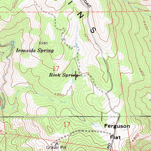 Topographic Map of Rock Spring, CA