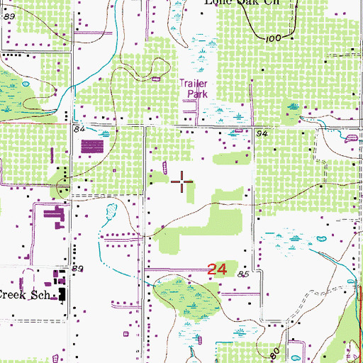 Topographic Map of Charles Donnel Acres, FL