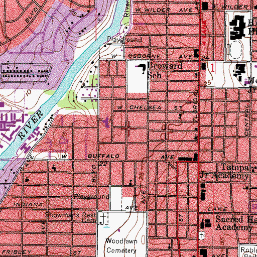 Topographic Map of Chelsea, FL