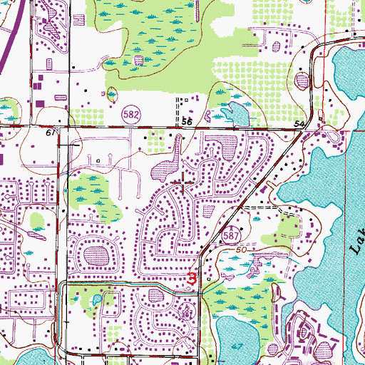 Topographic Map of Cherry Creek, FL