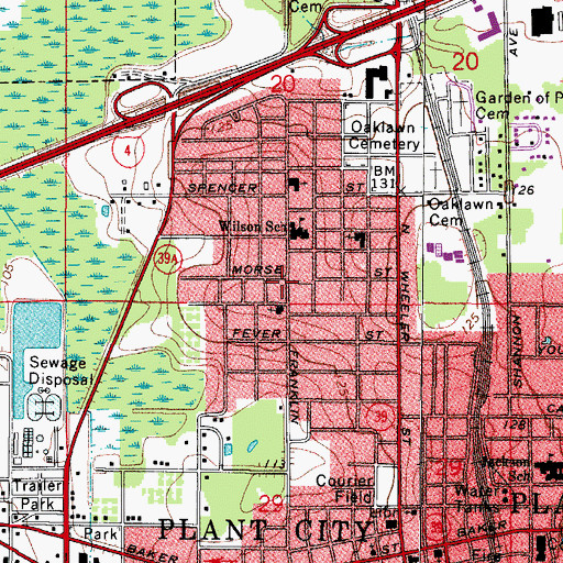Topographic Map of Cherry Hill, FL