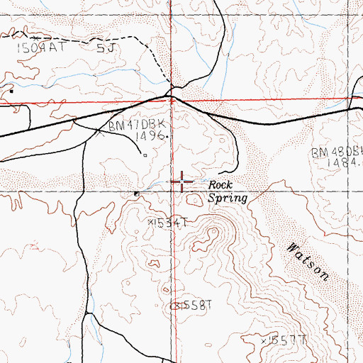 Topographic Map of Rock Spring, CA