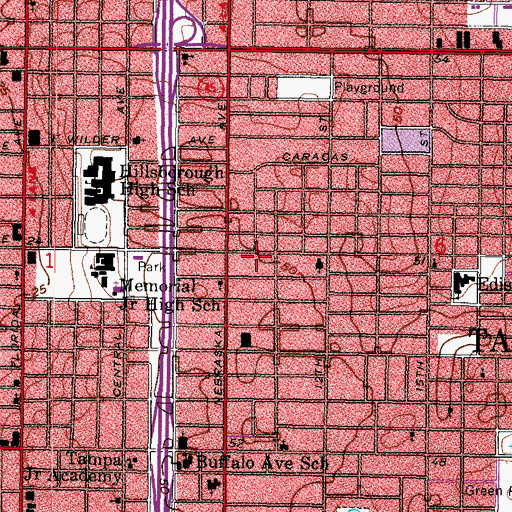 Topographic Map of Chesterville Park, FL