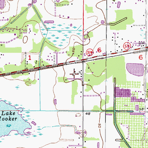 Topographic Map of Chestnut Forest, FL