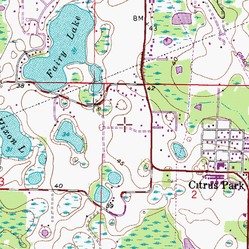Topographic Map of Citrus Acres, FL