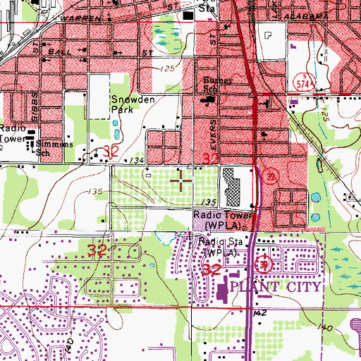 Topographic Map of Citrus Landing, FL