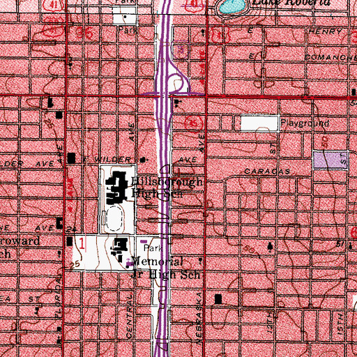 Topographic Map of Citrus Park, FL