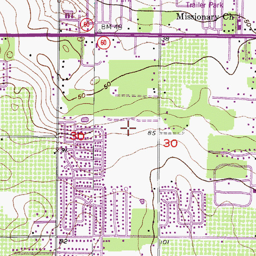 Topographic Map of Citrus Wood, FL
