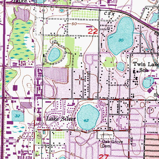Topographic Map of Claonia Highlands, FL