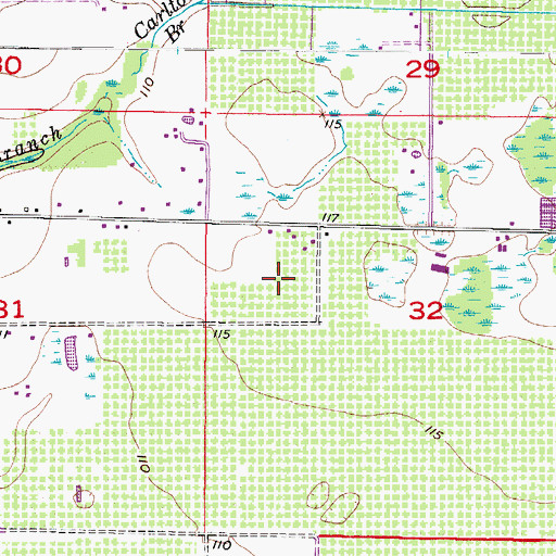Topographic Map of Clark Farms, FL