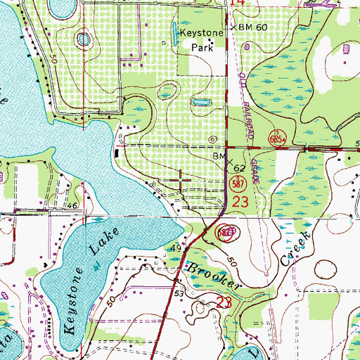 Topographic Map of Clarkmere, FL