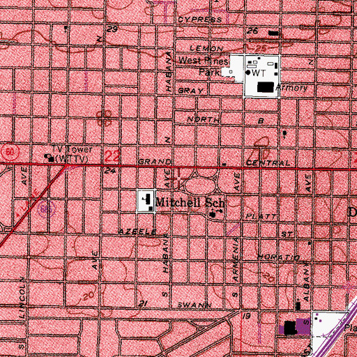 Topographic Map of Cleveland Park, FL