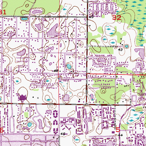 Topographic Map of Clewell Heights, FL