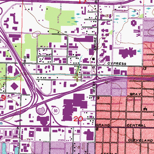 Topographic Map of Cloverdale, FL