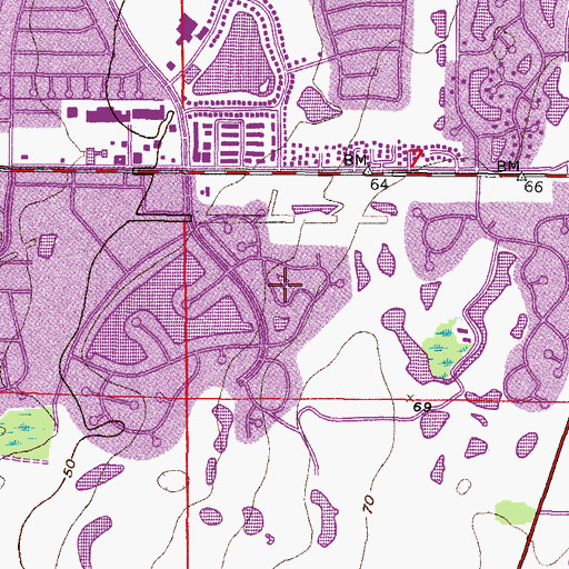 Topographic Map of Club Manor, FL